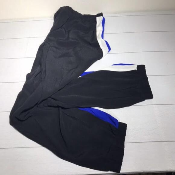 Have Plus Black Blue White Tuxedo Stripe Athleisure Jogger Pants Size 1X NWT - Picture 1 of 13